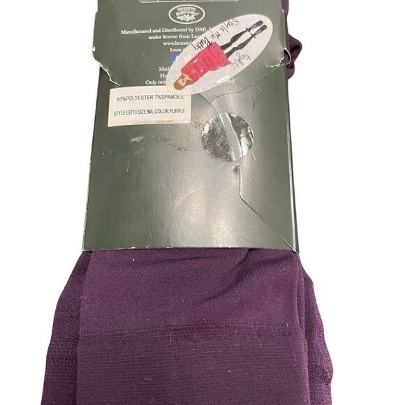 NEW Laura Ashley Plush Lined Leggings Size M/ L Purple - Picture 3 of 5
